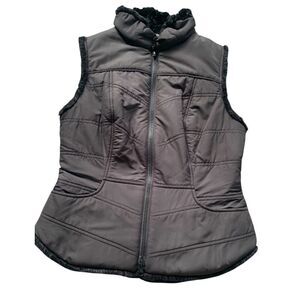 NEW CAbi #698 Faux Fur Black Layering Outdoor VEST JACKET sz S